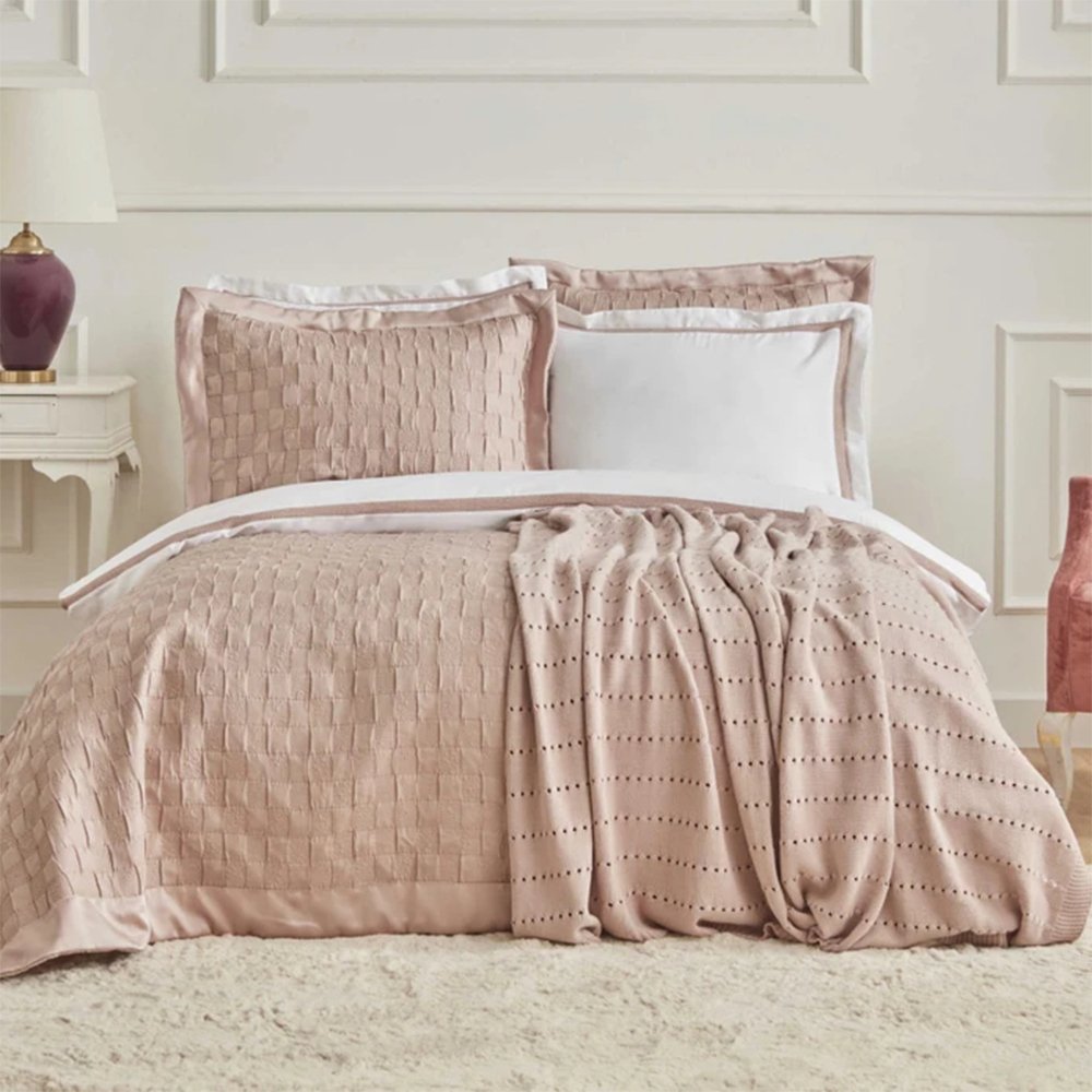 Karaca Home White Collection Bride Carina 80 Thread 100% Cotton 8Pcs Wedding Package