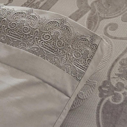 Karaca Home Valeria Grey Queen 8-Piece Bridal Bedding Set, 200.22.04.0331
