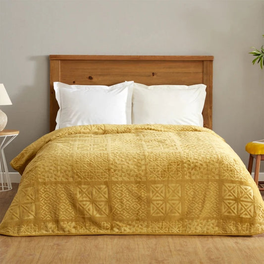 Karaca Home Blair Single Embos Blanket Mustard [160x220cm], 200.22.05.0165