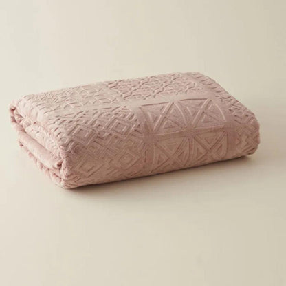 Karaca Home Blair Single Embossed Blanket 160x220 cm - Powder Pink, 200.22.05.0308