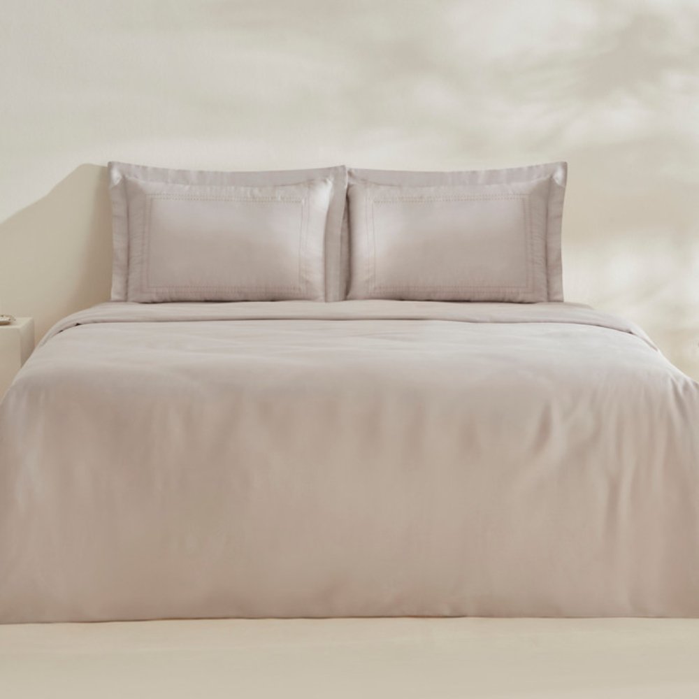 Karaca Home White Collection Felves 100% Cotton King Size Duvet Cover Set [Light Grey], 200.22.06.0039