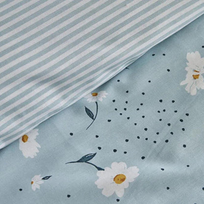 Karaca Home Daisy 100% Cotton Single Duvet Cover Set 160x220 cm - Blue, 200.22.08.0036