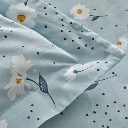 Karaca Home Daisy 100% Cotton Single Duvet Cover Set 160x220 cm - Blue, 200.22.08.0036