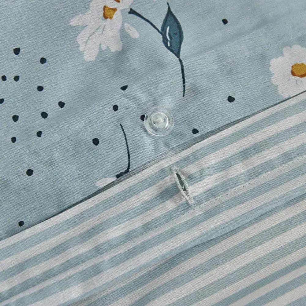 Karaca Home Daisy 100% Cotton Single Duvet Cover Set 160x220 cm - Blue, 200.22.08.0036