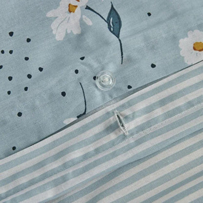 Karaca Home Daisy 100% Cotton Single Duvet Cover Set 160x220 cm - Blue, 200.22.08.0036
