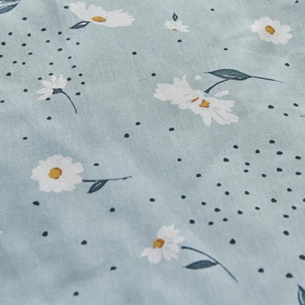 Karaca Home Daisy 100% Cotton Single Duvet Cover Set 160x220 cm - Blue, 200.22.08.0036