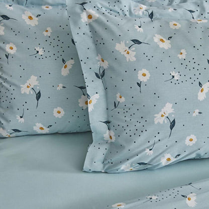 Karaca Home Daisy 100% Cotton Single Duvet Cover Set 160x220 cm - Blue, 200.22.08.0036