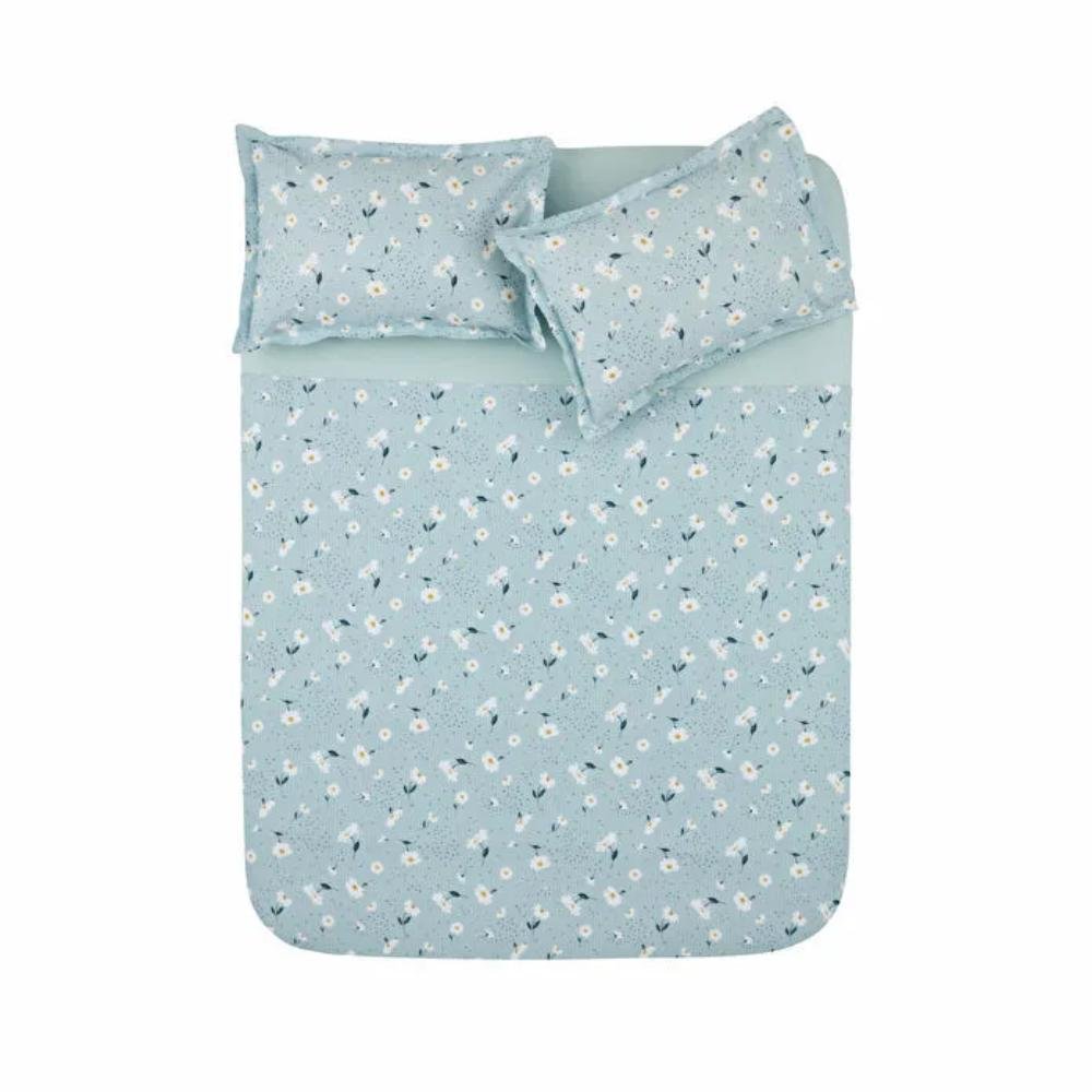 Karaca Home Daisy 100% Cotton Single Duvet Cover Set 160x220 cm - Blue, 200.22.08.0036