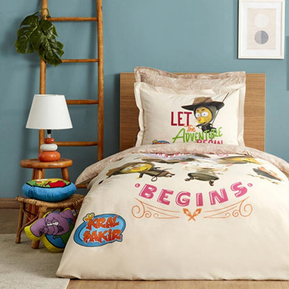 Karaca Home "Let the Adventure Begins'' 100% Cotton Single Duvet Cover Set 160x220 cm, 200.22.11.0259