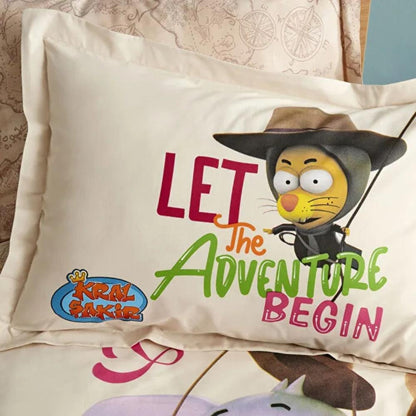 Karaca Home "Let the Adventure Begins'' 100% Cotton Single Duvet Cover Set 160x220 cm, 200.22.11.0259
