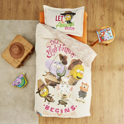Karaca Home "Let the Adventure Begins'' 100% Cotton Single Duvet Cover Set 160x220 cm, 200.22.11.0259