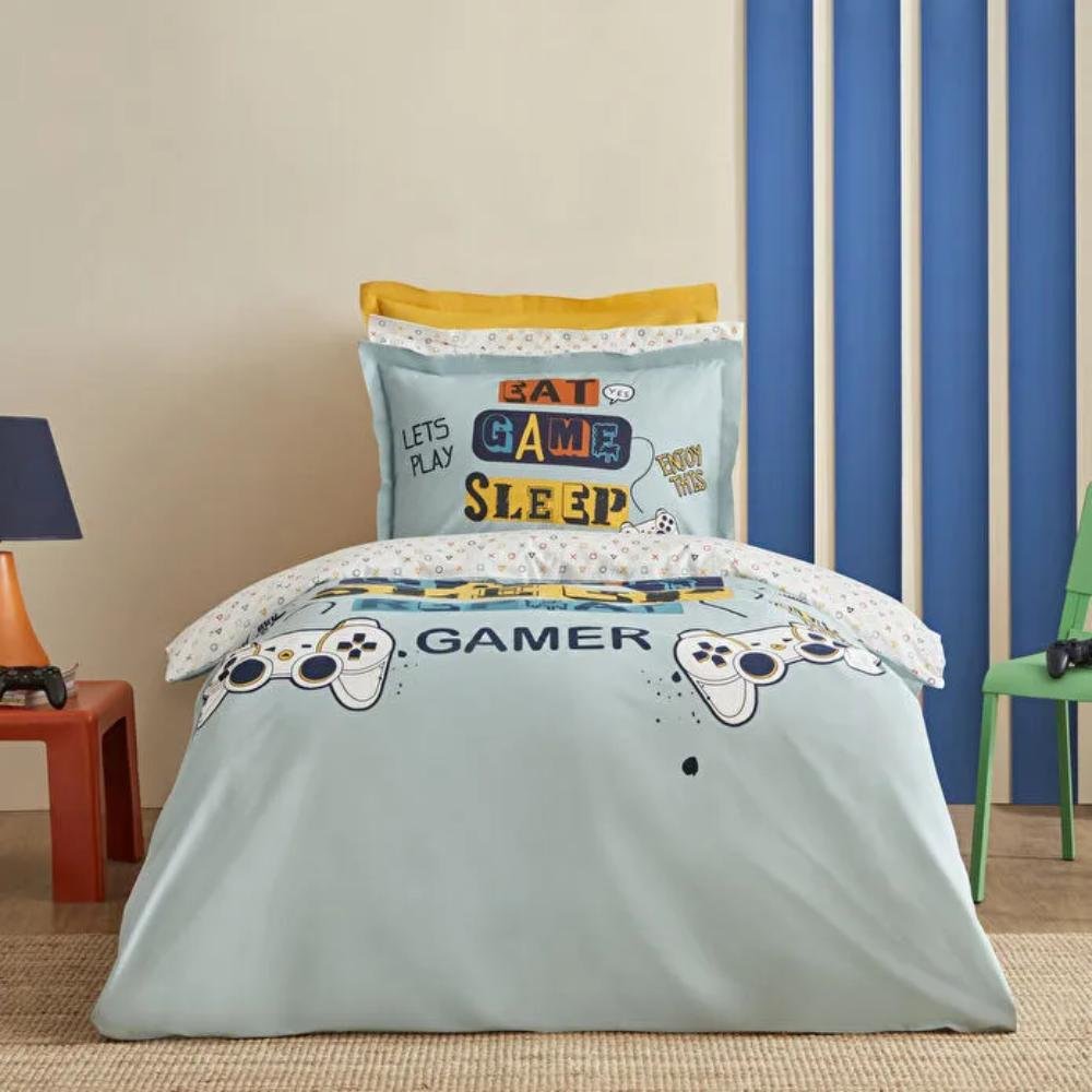 Karaca Home Young Enjoy Play 100% Cotton Single Duvet Cover Set, 200.22.12.0075