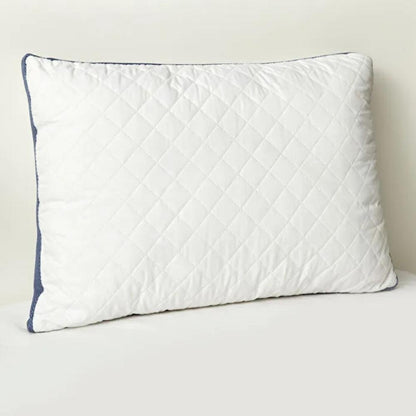 Karaca Home Air-Conditioned Quilted Pillow Protector 50x70 cm - White and Blue Frame Design, 200.22.14.0275
