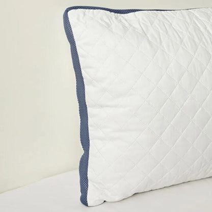 Karaca Home Air-Conditioned Quilted Pillow Protector 50x70 cm - White and Blue Frame Design, 200.22.14.0275