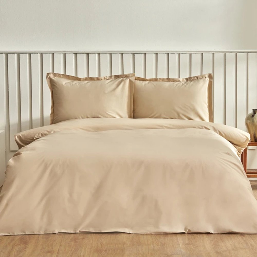 Karaca Home Cool Touch Stripe Double Duvet Cover Set 200x220 cm - Beige, 200.22.14.0327
