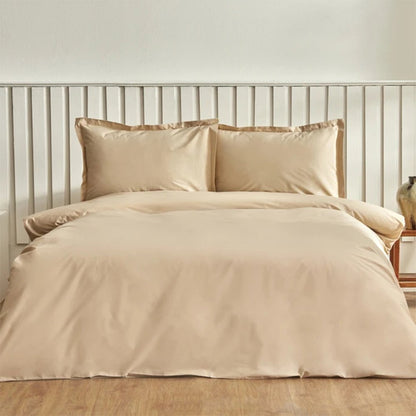 Karaca Home Cool Touch Stripe Double Duvet Cover Set 200x220 cm - Beige, 200.22.14.0327