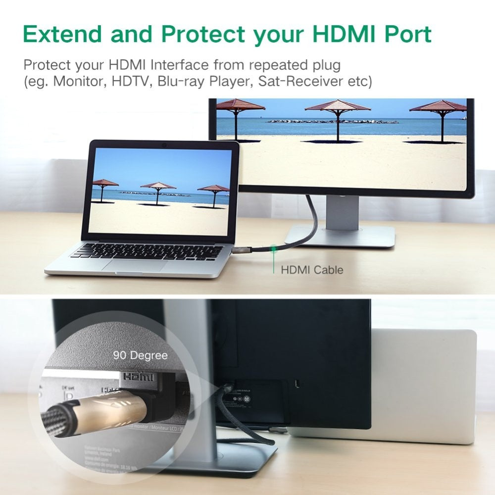 Ugreen, Hdmi Male To Female 90 Degree Ugreen Hd112 - 20109