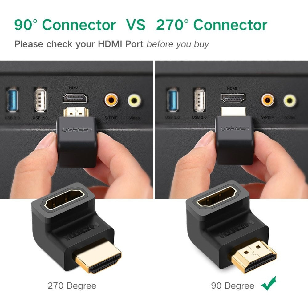 Ugreen, Hdmi Male To Female 90 Degree Ugreen Hd112 - 20109