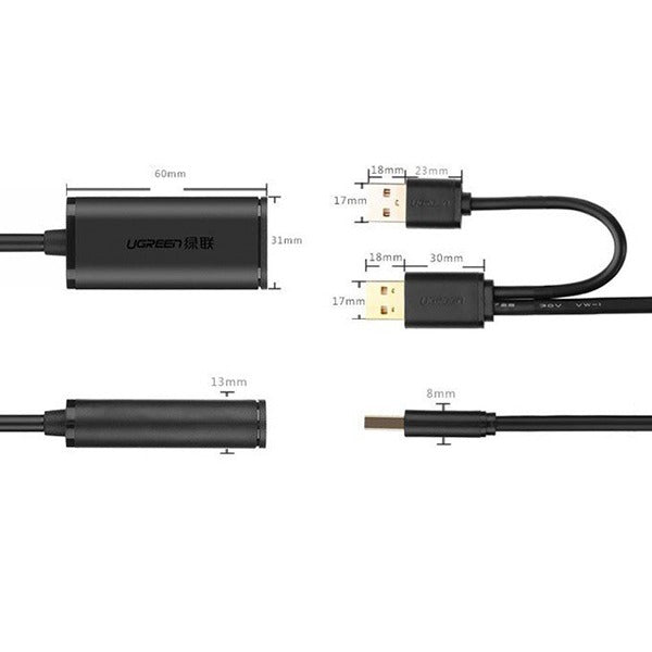 Ugreen, Usb 2.0 Cable Extension Male To Female, Built-In Chipset Assures Good Signal Quality Ugreen Us137 - 20214