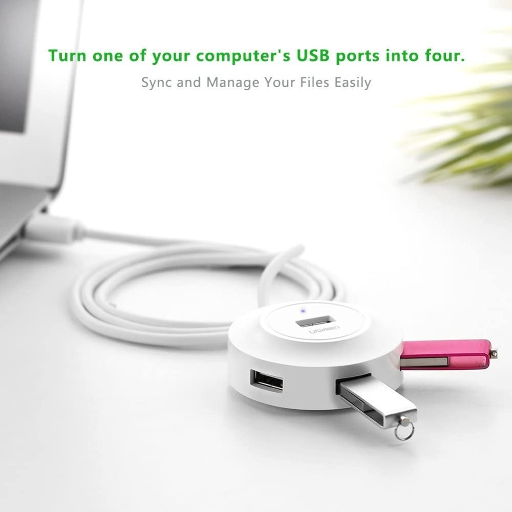 Ugreen, Usb 2.0 Hub 4 Ports, 1M Cable (Data Transfer Up To 480Mbps) Ugreen Cr106 - 20270