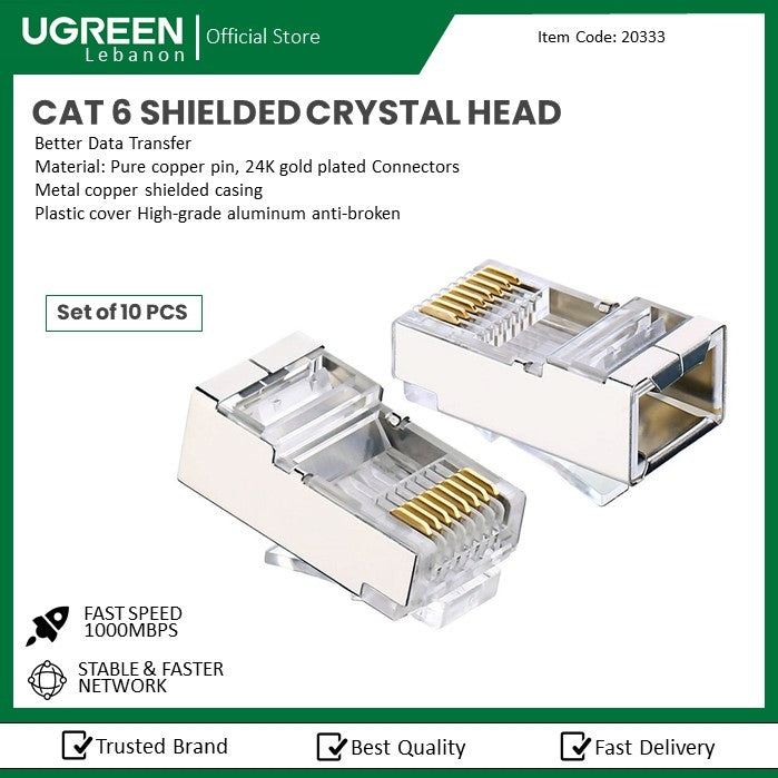 Ugreen, Cat 6 Shielding Crystal Head 10 Pack Ugreen Nw111 - 20333