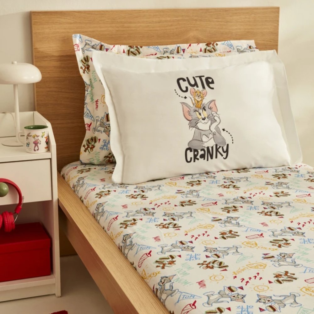 Karaca Home Tom And Jerry Cute and Cranky Single Sheet Set, 203.11.01.0004