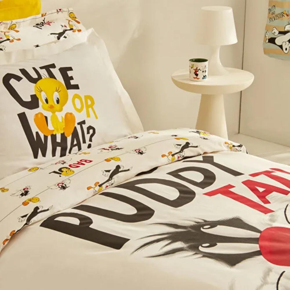 Karaca Home Looney Tunes Best Friends 100% Cotton Single Duvet Cover Set 160x220 cm , 203.12.01.0006