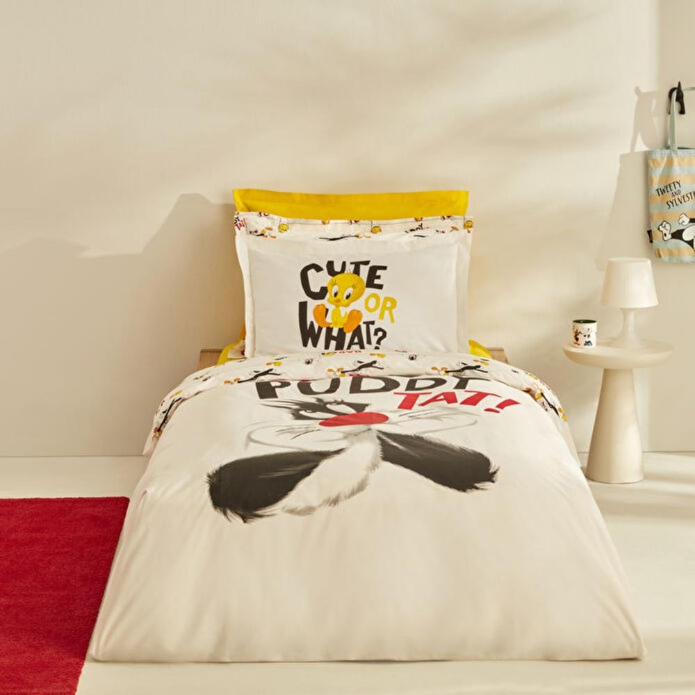 Karaca Home Looney Tunes Best Friends 100% Cotton Single Duvet Cover Set 160x220 cm , 203.12.01.0006