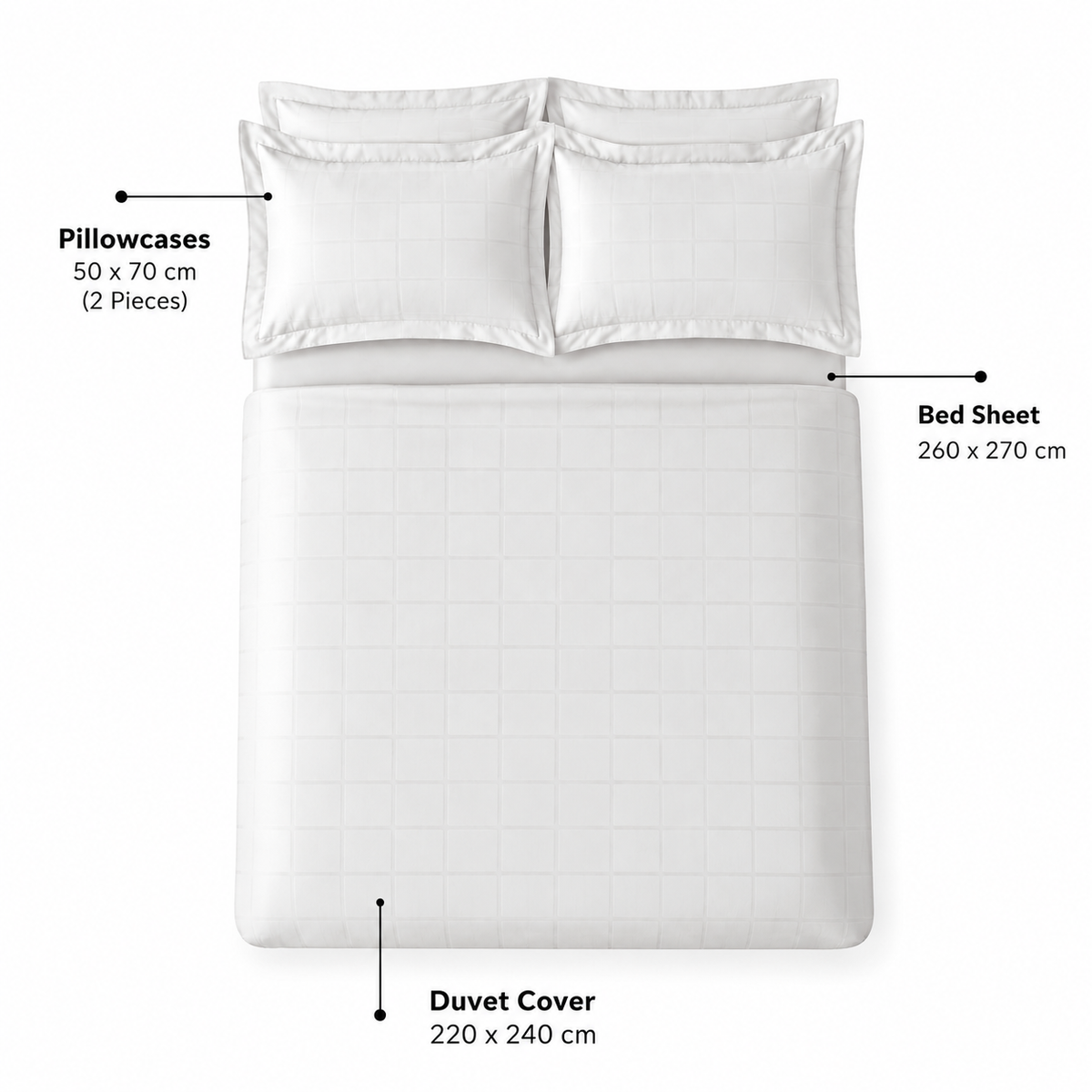 Karaca Home Royale King Size Duvet Cover Set 220 × 240 cm – White, 8680214392195