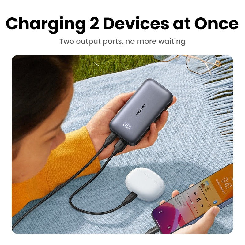 Ugreen, Airline Approved, Dual Port 10000Mah Ultra Slim Quick Charging 30W Power Bank With Digital Display Ugreen Pb502 - 25185