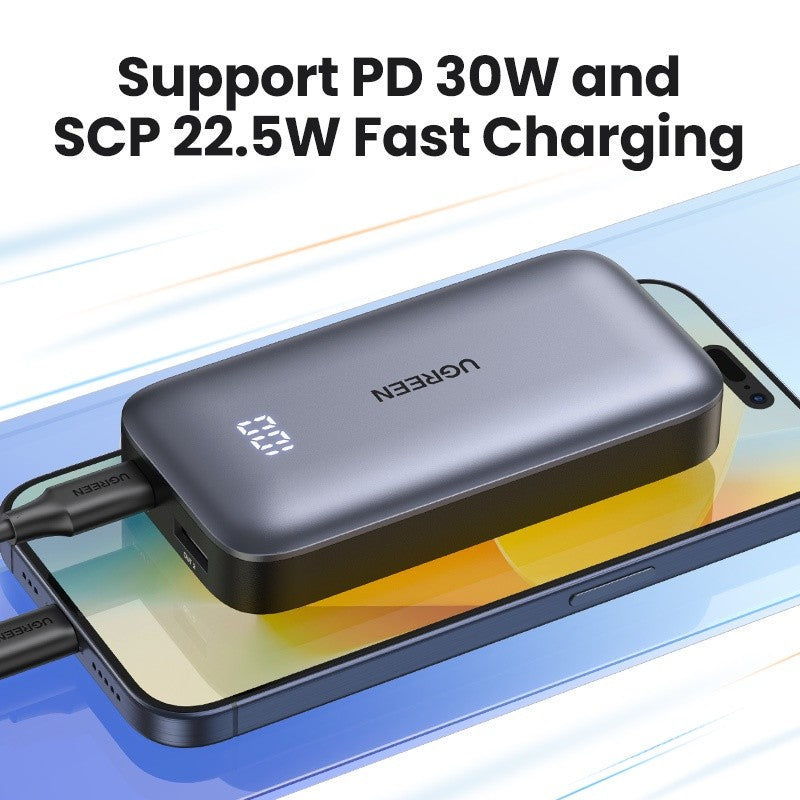 Ugreen, Airline Approved, Dual Port 10000Mah Ultra Slim Quick Charging 30W Power Bank With Digital Display Ugreen Pb502 - 25185