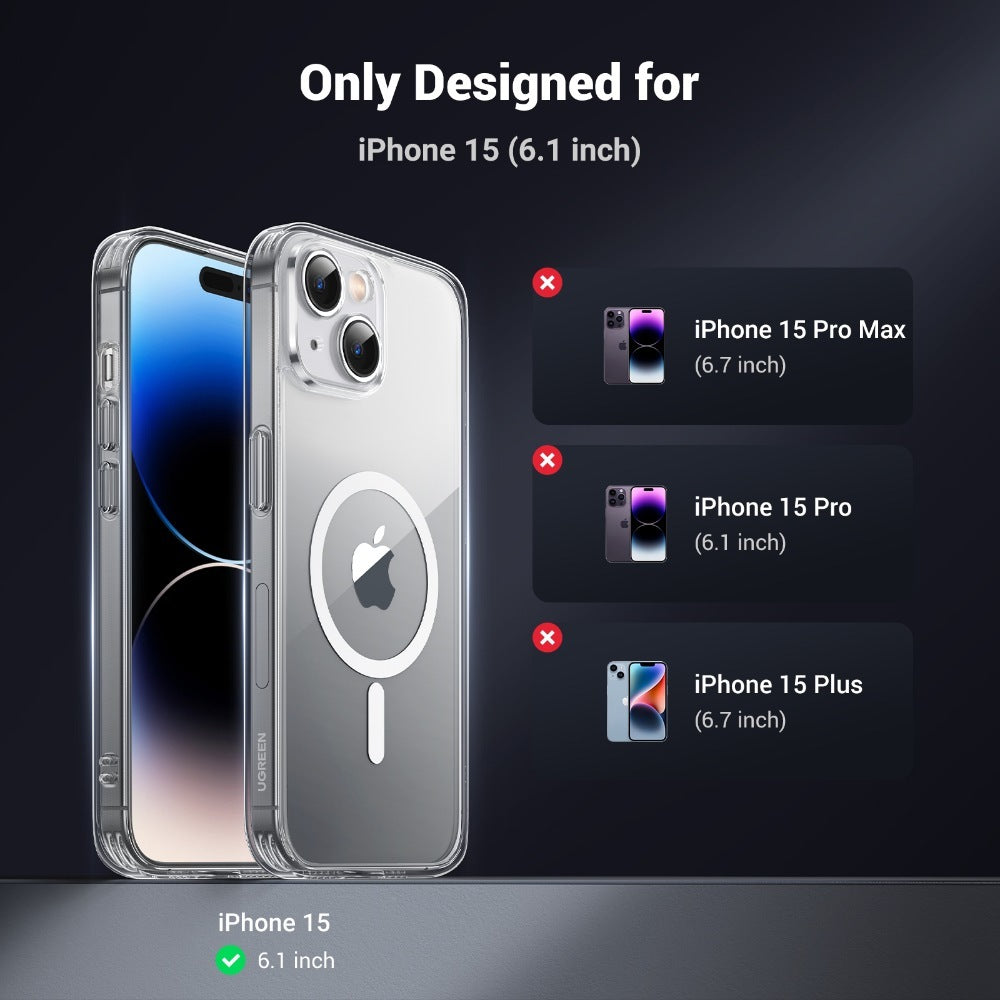 Crystal Transparent Magnetic Protective Case For Iphone 15 Plus Ugreen - 25397