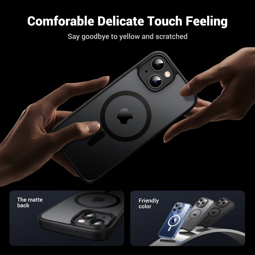Black Frame Frosted Back Plate Magnetic Protective Case For Iphone 15 Plus Ugreen - 25401