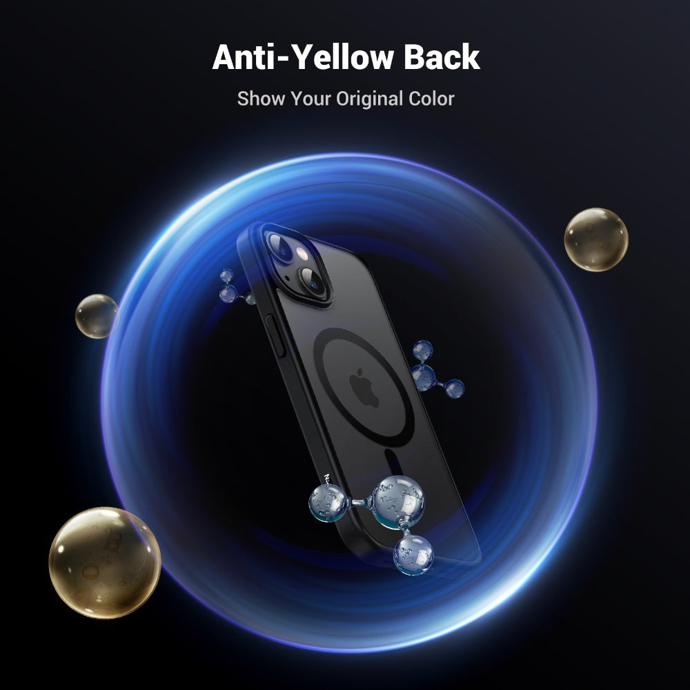 Black Frame Frosted Back Plate Magnetic Protective Case For Iphone 15 Plus Ugreen - 25401