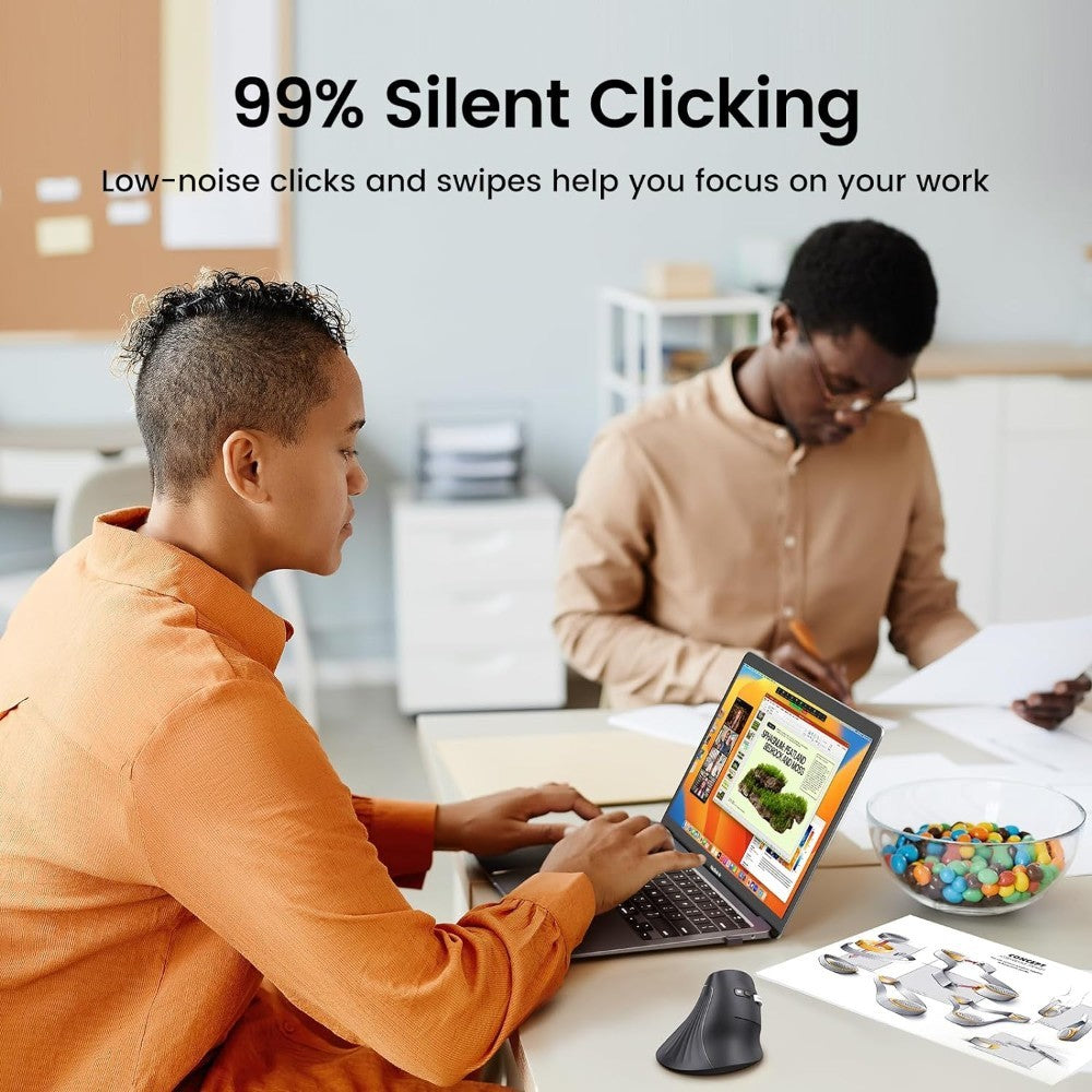 Ugreen, Vertical Design, 4000 Dpi Silent Bluetooth & Wireless Mouse Ugreen Mu008 - 25444