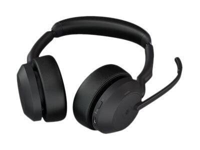 Jabra, Evolve2 55 MS Stereo Wireless Professional Headset With Advanced Active Noise Cancellation + Link 380c Wireless Dongle - Features AirComfort Technology, Noise-Cancelling Mics & Active Noise Cancellation - MS Teams Certified, Works with Other Platfo