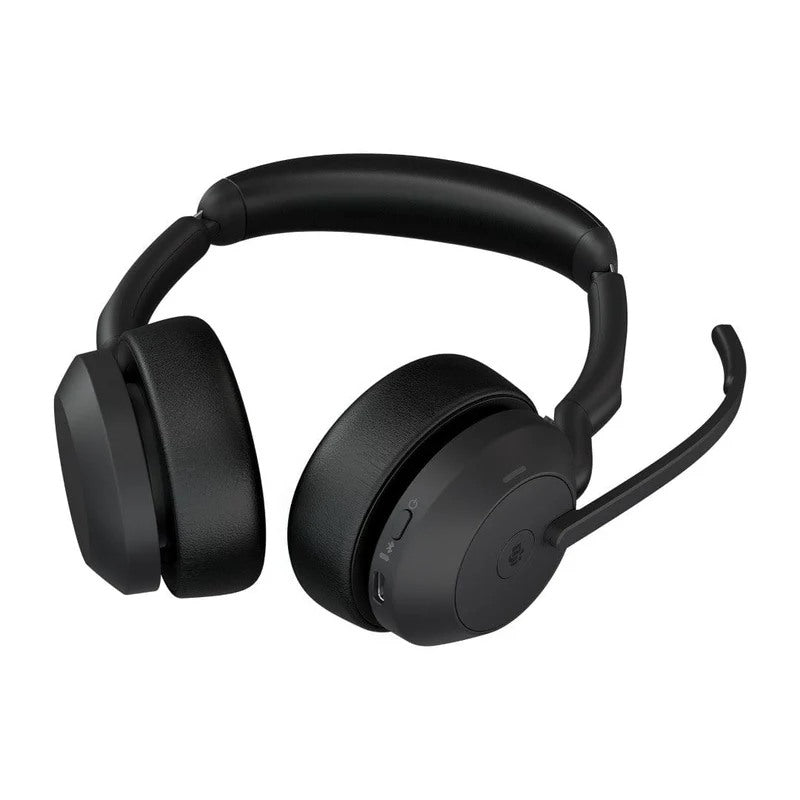 Jabra, Evolve2 55  MS Stereo Wireless Professional Headset With Active Noise Cancellation + Link 380a Wireless Dongle - Features AirComfort Technology, Noise-Cancelling Mics & Active Noise Cancellation - MS Teams Certified, Works with Other Platforms - Bl