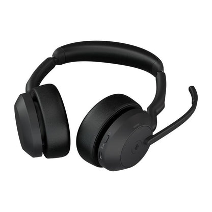 Jabra, Evolve2 55  MS Stereo Wireless Professional Headset With Active Noise Cancellation + Link 380a Wireless Dongle - Features AirComfort Technology, Noise-Cancelling Mics & Active Noise Cancellation - MS Teams Certified, Works with Other Platforms - Bl
