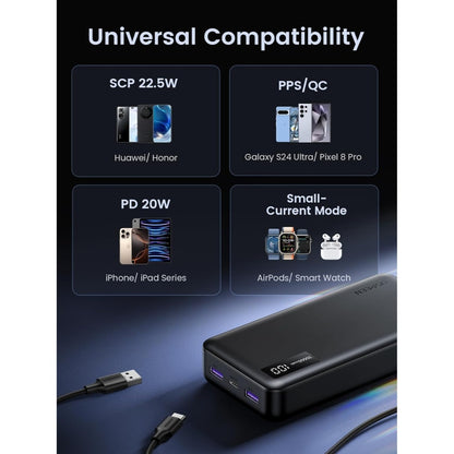 Ugreen, 22.5W Portable Charger Usb C Input&Output Pd 3.0 Fast Charging Battery Pack With Digital Display Pb312 - 25683