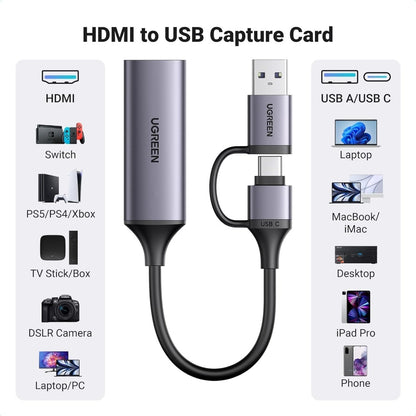 Ugreen, Usb-C+A 1080P Video Capture Device Ugreen Cm716 - 25854