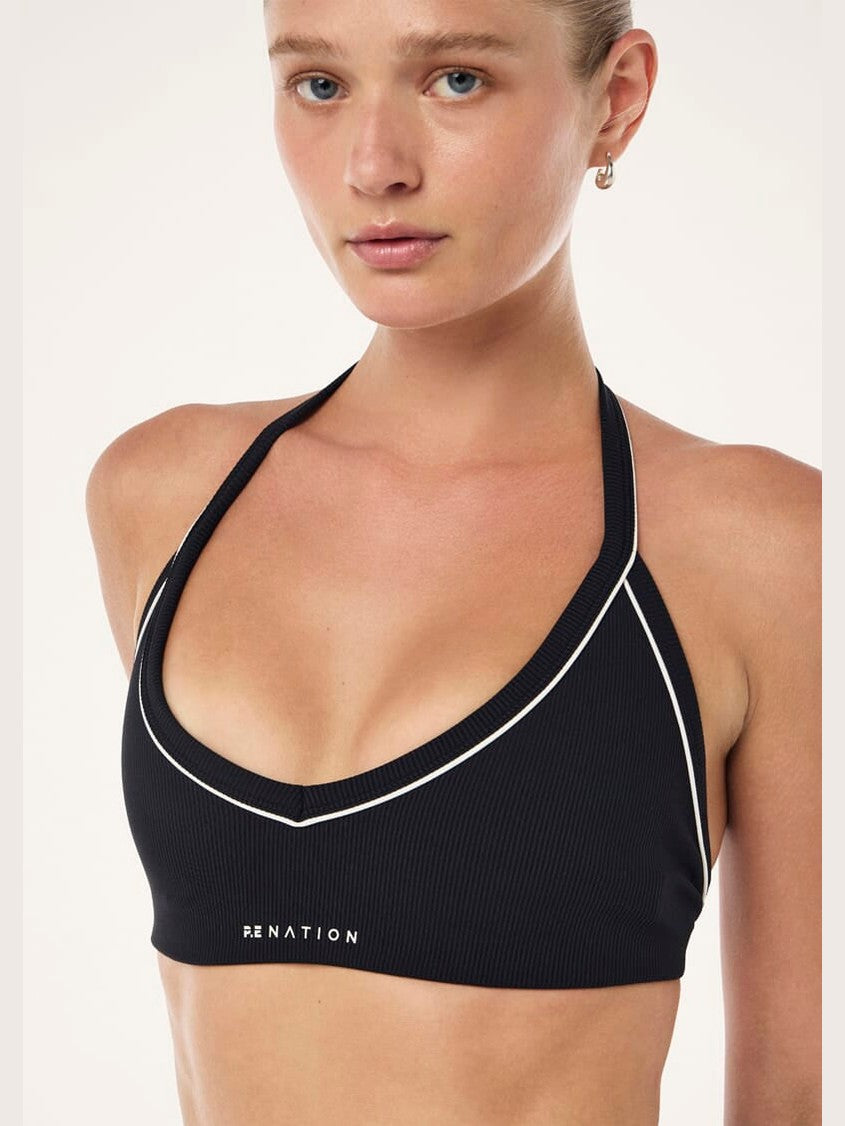 P.E NATION LAYBACK HALTER SPORTS BRA