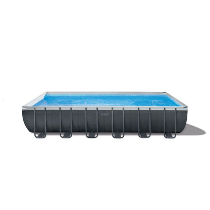 Intex, Rectangular Ultra XTR Frame Above Ground Pool Sand Filter Pump + Accessories 7.3m X 3.6m X 1.3m