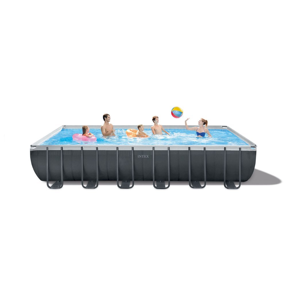 Intex, Rectangular Ultra XTR Frame Above Ground Pool Sand Filter Pump + Accessories 7.3m X 3.6m X 1.3m