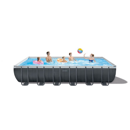Intex, Rectangular Ultra XTR Frame Above Ground Pool Sand Filter Pump + Accessories 7.3m X 3.6m X 1.3m