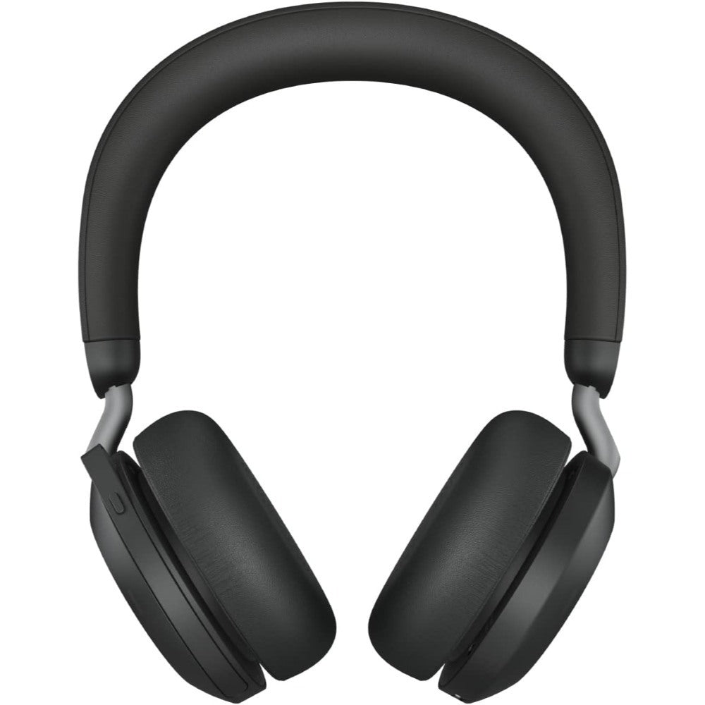 Jabra, Evolve2 75 MS Stereo Black On-Ear Professional wireless PC Headset With Advanced Active Noise Cancellation + Link 380a Wireless Dongle, with 8-Microphone Technology - Dual Foam Stereo Headphones, MS Teams-compatibility