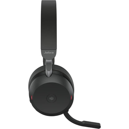 Jabra, Evolve2 75 MS Stereo Black On-Ear Professional wireless PC Headset With Advanced Active Noise Cancellation + Link 380a Wireless Dongle, with 8-Microphone Technology - Dual Foam Stereo Headphones, MS Teams-compatibility