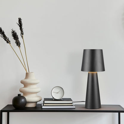 Black Metal Table Lamp 23 cm, Minimalist Design, 3 Light Levels, SK1951426