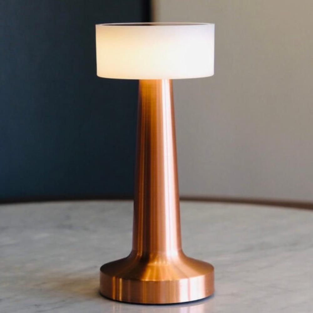 Cordless Rose Gold LED Table Lamp  21 cm, 3 Adjustable Light Levels, SK1951417
