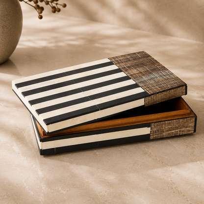 Karaca Home Black Stripe Bone Box 20 × 13 cm, 300.01.01.2465