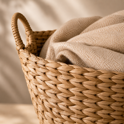 Karaca Home Lora Boho Style Wicker Oval Basket 35 cm, 300.21.02.0122